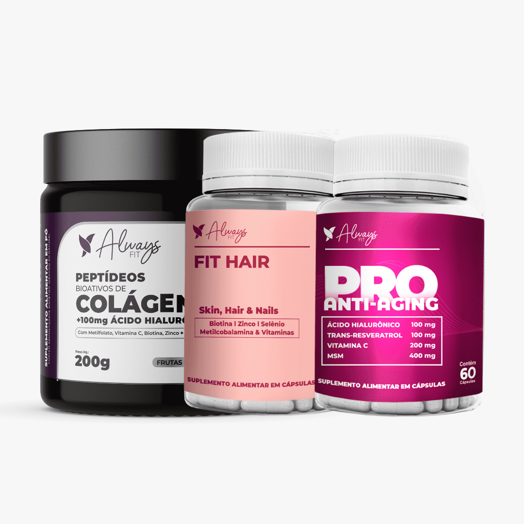Kit Colágeno, FitHair e Pro Anti-Aging