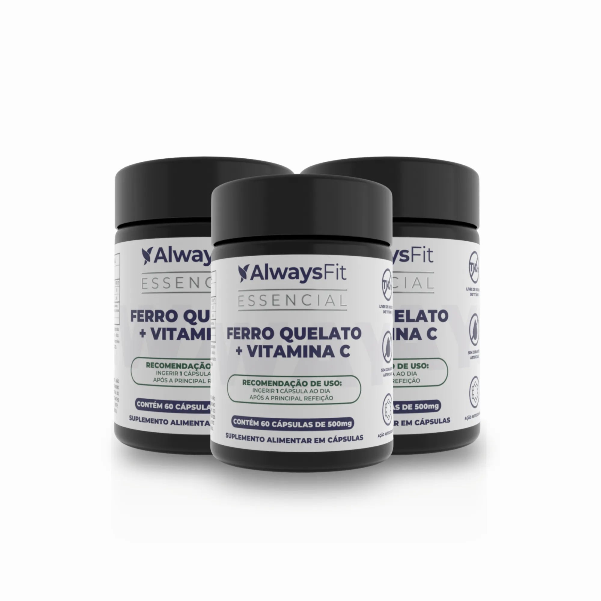Ferro Quelato 35mg + Vitamina C 135mg - 60 Cápsulas